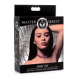 Packaging for Master Series Slim Collar With O-ring Red featuring a model wearing a stylish collar.