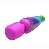 Bang Rainbow Mini Silicone Wand Vibrator in vibrant colors with an ergonomic design for customizable pleasure.