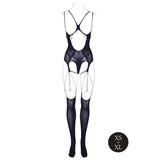 Le Desir Shade Elara VII Bodystocking with Open Cups Black O/S