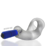 Hunkyjunk Buzzfuck Cock & Ball Sling with Taint Vibrator Clear Ice