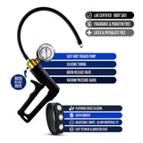 Blush Performance Gauge Pump Trigger Kit Black with easy grip trigger pump and vacuum pressure gauge.