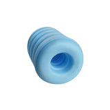 Rock Candy Taffy Puller Textured Masturbator Sleeve in blue, designed for ultra-realistic male stimulation.