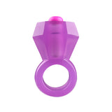 Rock Candy Bling Pop Vibrating Cock Ring Purple, diamond-shaped vibrating gem in vibrant purple.
