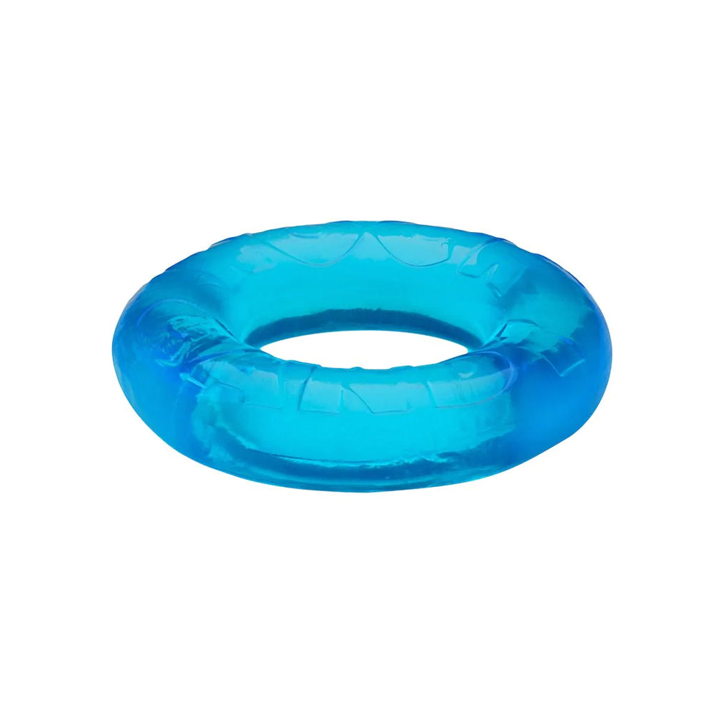 Rock Candy Gummy Rings Super Stretch Cock Rings Blue - extra-thick blue ring designed for enhanced pleasure.