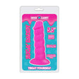 Rock Candy Suga Daddy 5.5 Inch Silicone Dildo Pink packaging with twisted shaft and suction cup base.
