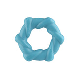 Rock Candy Taffy Twist Twisted Cock Ring Blue, a soft blue spiraled ring designed for enhanced performance.