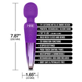 Nixie Rechargeable Wand Massager Purple Ombre with flexible neck and 20 vibration functions.