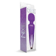 Nixie Rechargeable Wand Massager Purple Ombre in packaging showcasing its silicone textured flex tip and stylish design.