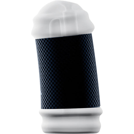 Vedo Spank Rechargeable Vibrating Stroker Clear showcasing its unique design and ergonomic shape for enhanced pleasure.