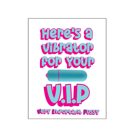 Rock Candy VIP NaughtyVibes Greeting Card Gift Set featuring a playful vibrator message.