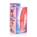 Simply Sweet Wavy 8 inch Silicone Dildo Pink/White