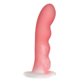 Simply Sweet Wavy 8 inch Silicone Dildo Pink/White