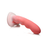 Simply Sweet Wavy 8 inch Silicone Dildo Pink/White