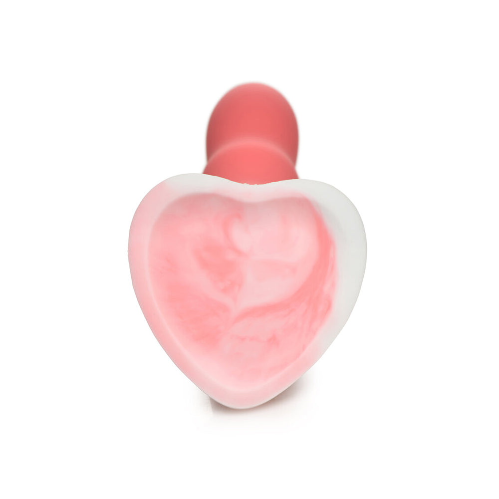 Simply Sweet Wavy 8 inch Silicone Dildo Pink/White