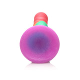 Simply Sweet Ribbed 6.5 inches Silicone Dildo Rainbow