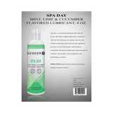 Gender X Spa Day Mint, Lime & Cucumber Flavored Water-Based Lubricant 4 oz.
