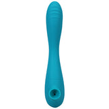 This Product Sucks Rechargeable Bendable Dual Ended Silicone Sucking Clitoral Stimulator & G-Spot Vibrator Teal