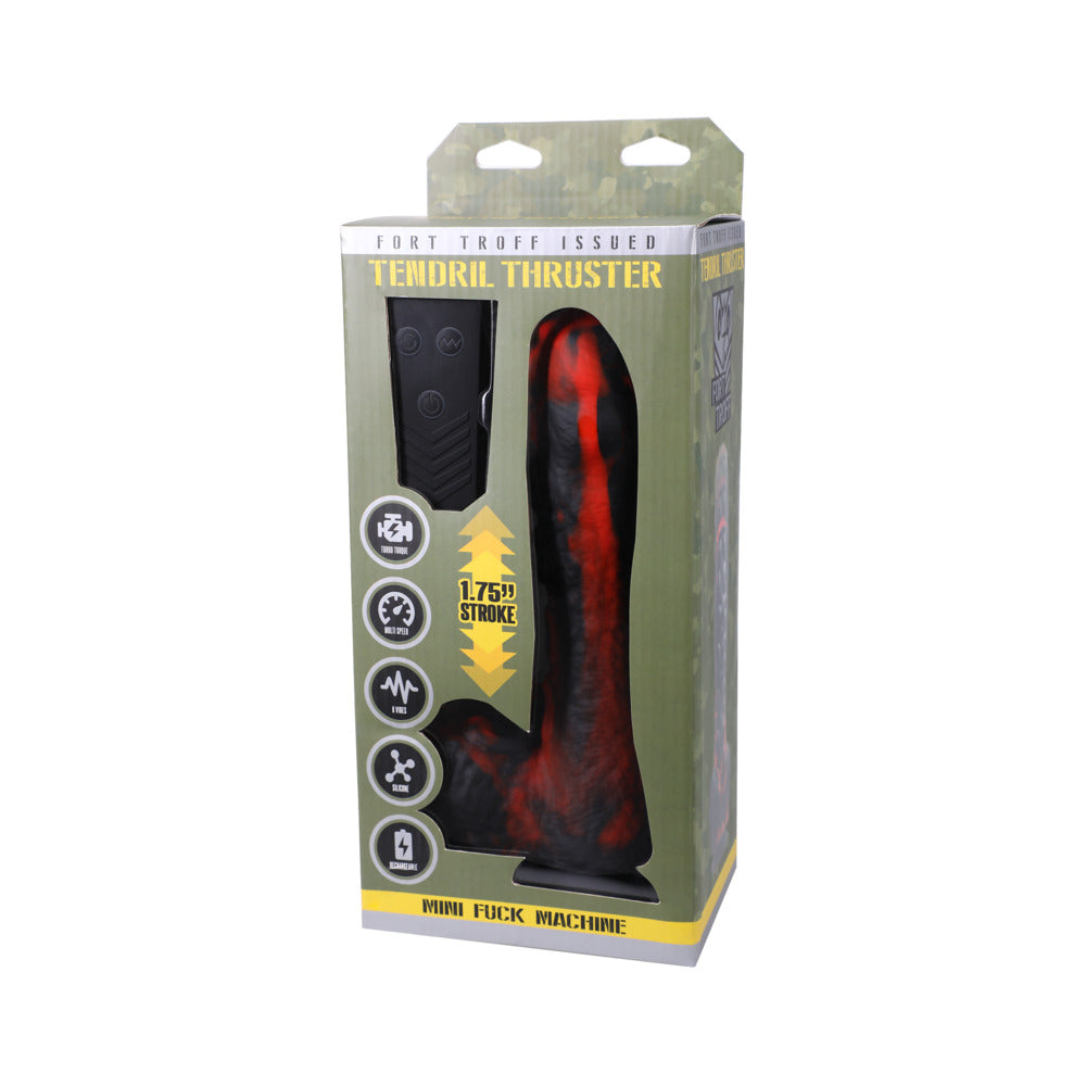 Fort Troff Tendril Thruster Mini Fuck Machine Rechargeable Remote-Controlled Silicone 8.5 inches Thrusting Dildo Red/Black