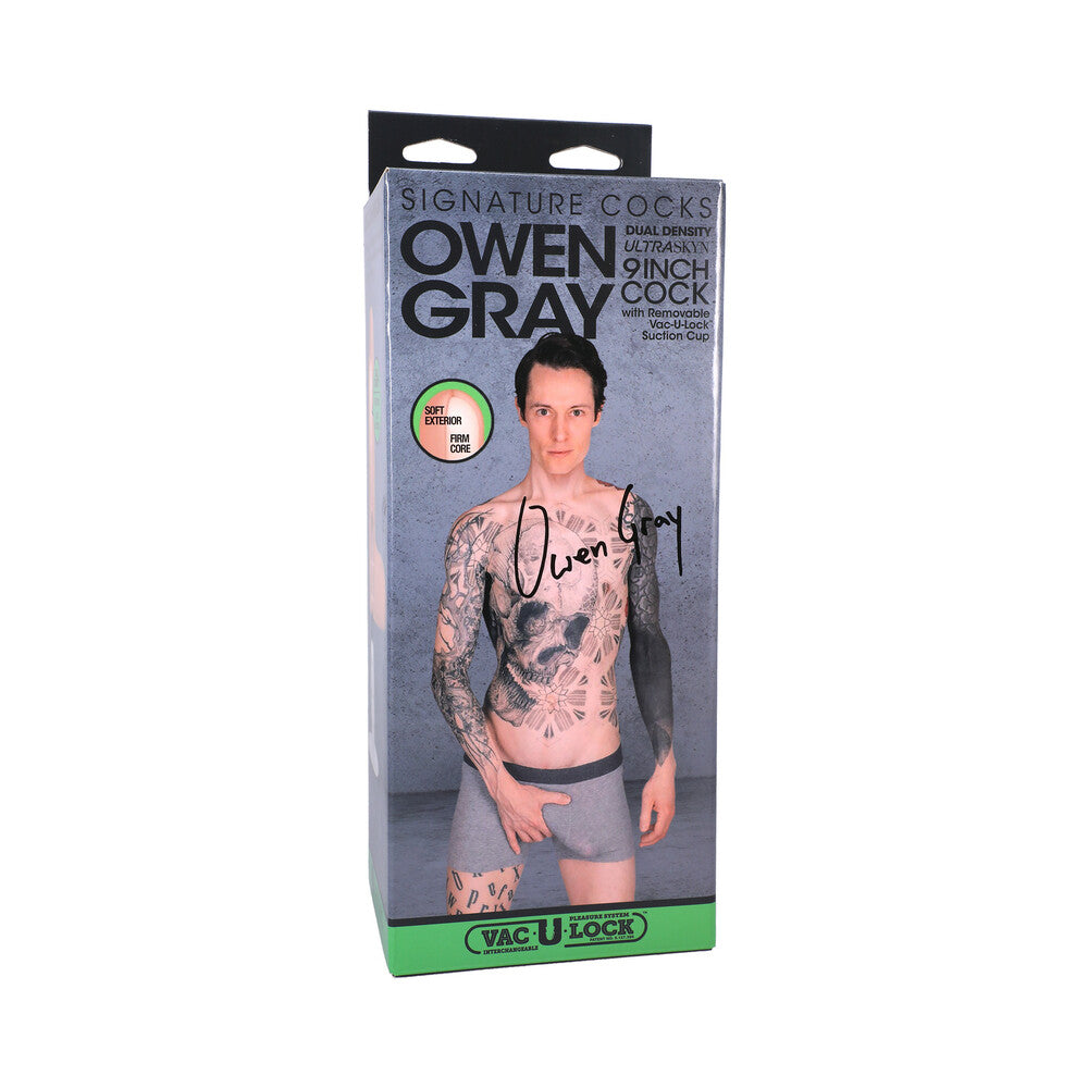 Signature Cocks Owen Gray 9 inches  ULTRASKYN Dildo with Vac-U-Lock Suction Cup