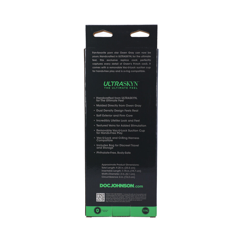 Signature Cocks Owen Gray 9 inches  ULTRASKYN Dildo with Vac-U-Lock Suction Cup