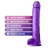 B Yours Plus Hefty n' Hung 14 inches Dildo with Balls Purple