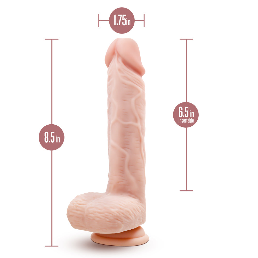 Dr. Skin Silicone Dr. Ethan Remote Rechargeable 8.5 inches Gyrating Vibrating Dildo Beige