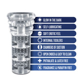 RIZE! Luz Glow in the Dark Self-Lubricating Stroker Clear