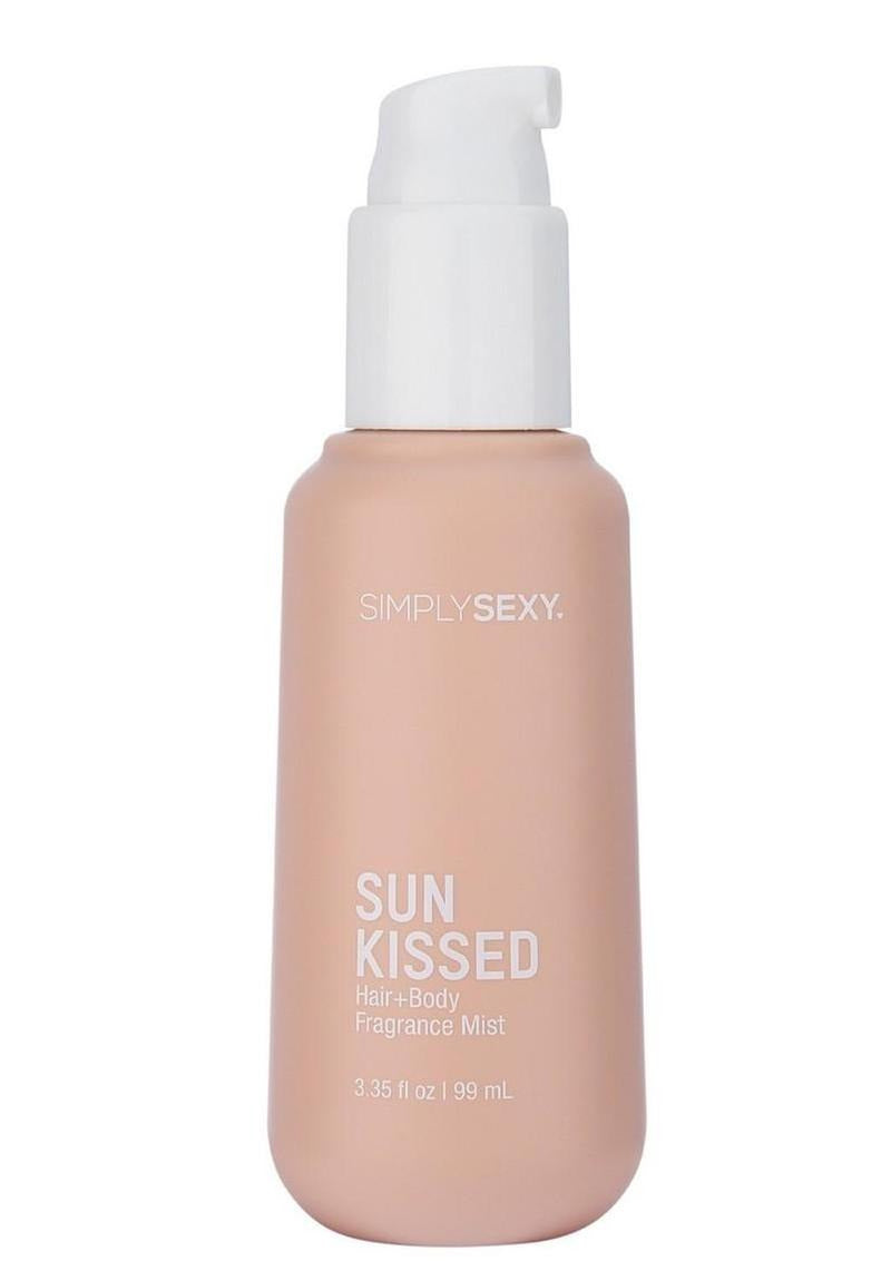 Simply Sexy Pheromone Hair & Body Mist Sun Kissed 3.35 Oz bottle on a white background.