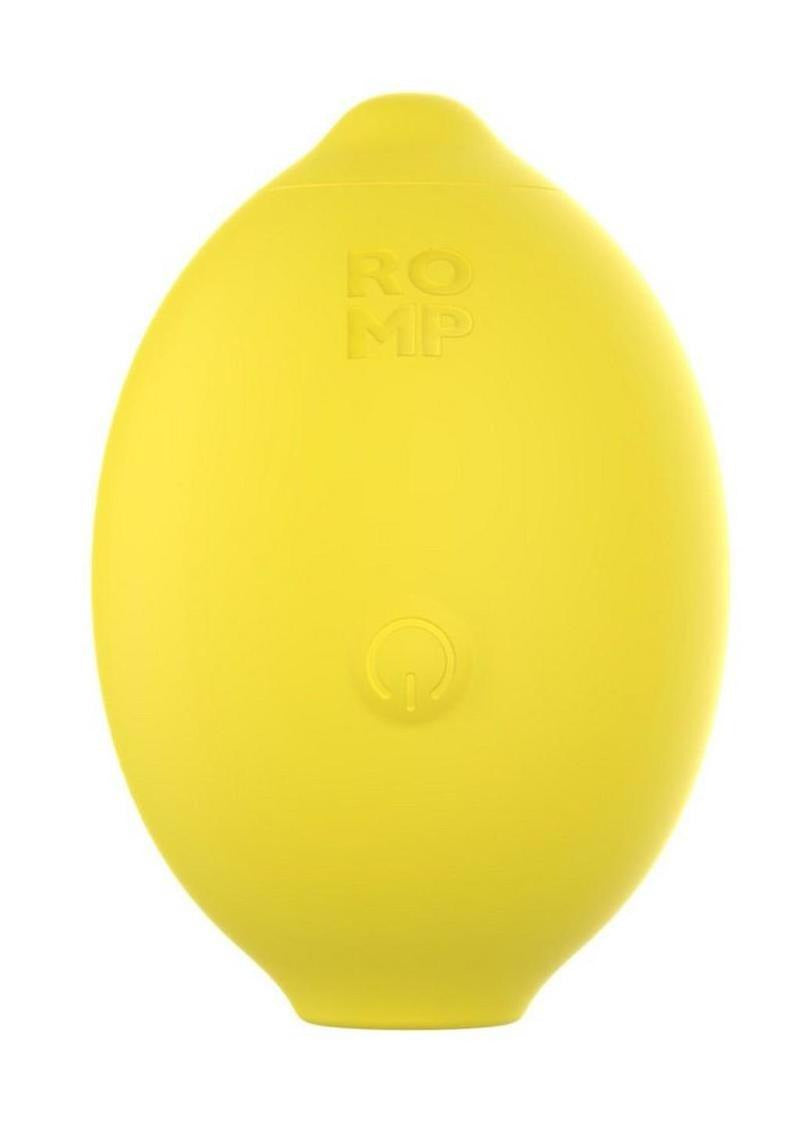 Romp Lemon Crush Clitoral Pleasure Air Stimulator in playful yellow lemon design, perfect for touch-free clitoral stimulation.