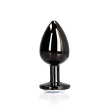 Ouch! Round Gem Butt Plug Medium Gunmetal/Diamond