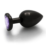 Ouch! Heart Gem Butt Plug Large Gunmetal/Amethyst