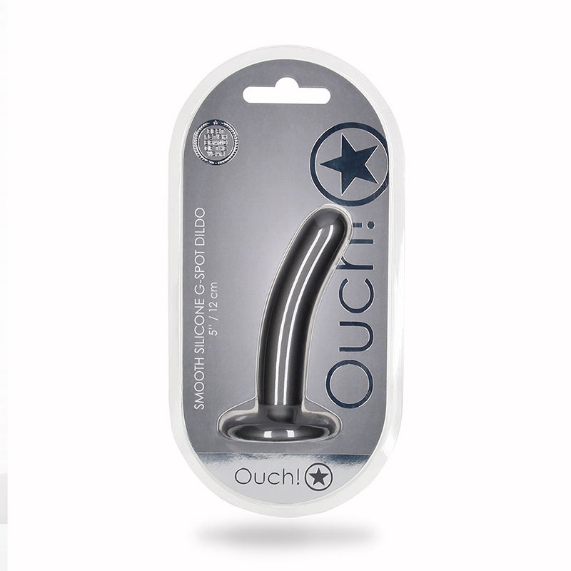 Ouch! Smooth Silicone 5 inches G-Spot Dildo Gunmetal