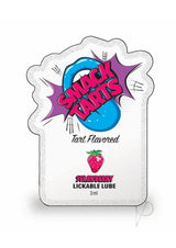 SMACK Tarts Lickable Lube Sour Strawberry Case of 48 packaging featuring tart flavor and strawberry graphic.