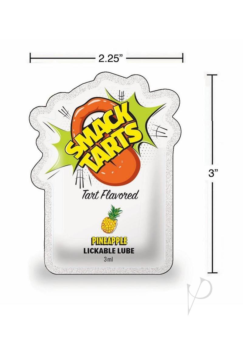SMACK Tarts Lickable Lube Case of 48 Sour Pineapple individual pouch featuring pineapple flavor.