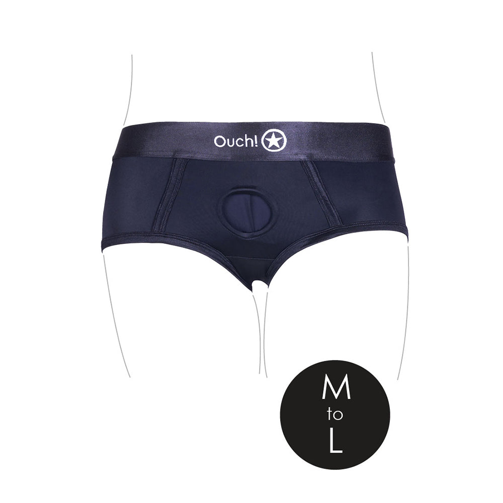 Ouch! Vibrating Strap-on Brief Black M/L