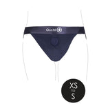 Ouch! Vibrating Strap-on Panty Harness with Open Back Black XS/S