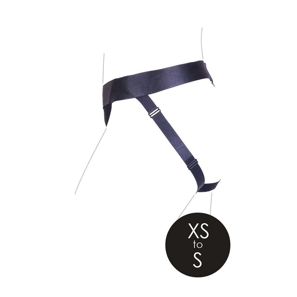 Ouch! Vibrating Strap-on Panty Harness with Open Back Black XS/S