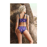 Fantasy Lingerie Vibes Spaced Out Asymmetrical Bralette & Multi-Strap Panty Indigo L/XL