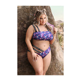 Fantasy Lingerie Vibes Spaced Out Asymmetrical Bralette & Multi-Strap Panty Indigo Queen