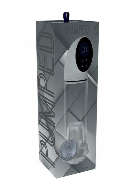 Pumped Hyperscope Automatic Vibrating Male Pump with Vagina Sleeve in sleek packaging showcasing the product design.