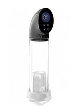 Pumped Hyperscope Automatic Male Pump with Vagina Sleeve Gun Metal on a white background.