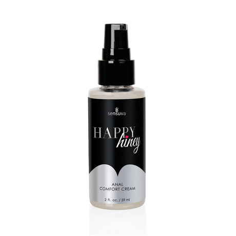 Sensuva Happy Hiney Anal Comfort Cream 2 Oz bottle designed for comfortable anal play.