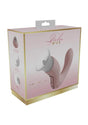 Vive Callalily Tapping Vulva Breast Suction Vibrator Pink packaging showcasing its ergonomic design and controls.
