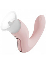 Vive Callalily Tapping Vulva Breast Suction Vibrator Pink with ergonomic design and suction features.