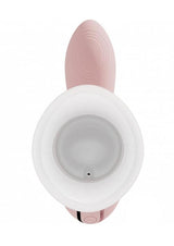 Vive Callalily Tapping Vulva Breast Suction Vibrator Pink top view showcasing its design and features.