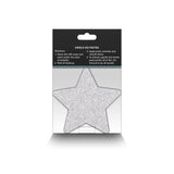 Pretty Pasties Glitter Stars Red/Silver 2 Pair