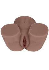 Xkin Kaya Bloom Dual Entry Pussy & Ass Masturbator Tan close-up view of dual entry design and texture.