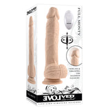 Evolved Full Monty Rechargeable Remote-Controlled Thrusting Twirling 9 inches Silicone Dildo Light
