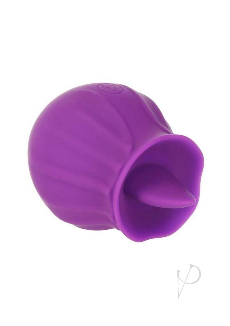 M'Lady Flickering Tongue Clitoral Stimulator Purple showing a soft, flexible tongue design for focused stimulation.