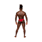 Male Power Sassy Lace Open Ring Thong Red S/M